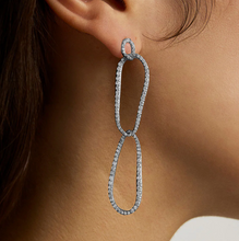 Load image into Gallery viewer, Camille Statement Drop Earring in Silver

