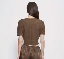Load image into Gallery viewer, Linen Open Knit Cropped Sweater
