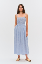 Load image into Gallery viewer, Ebony Striped Poplin Smocked Dress
