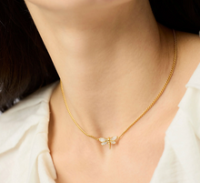 Load image into Gallery viewer, Dragonfly Pave Delicate Necklace
