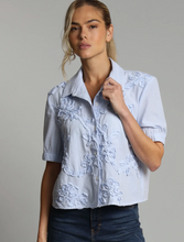 Load image into Gallery viewer, Embroidered Oxford Stripe Camp Shirt
