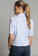 Load image into Gallery viewer, Embroidered Oxford Stripe Camp Shirt
