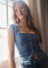Load image into Gallery viewer, Marilyn Denim Corset in Skylight
