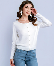 Load image into Gallery viewer, Peggy Cardigan in White

