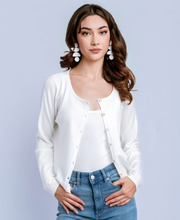 Load image into Gallery viewer, Peggy Cardigan in White
