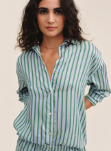 Load image into Gallery viewer, Oversized Button Down in Surf Stripe
