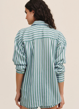 Load image into Gallery viewer, Oversized Button Down in Surf Stripe
