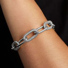 Load image into Gallery viewer, Silver Solene Pave Link Bracelet
