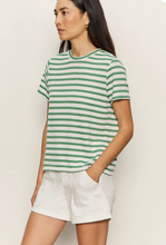 Load image into Gallery viewer, Perfect Textured Tee in Chalk/Green
