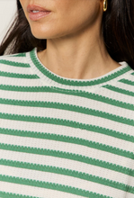 Load image into Gallery viewer, Perfect Textured Tee in Chalk/Green
