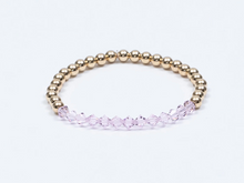 Load image into Gallery viewer, Gold Filled Beaded Bracelet with Crystal Accent
