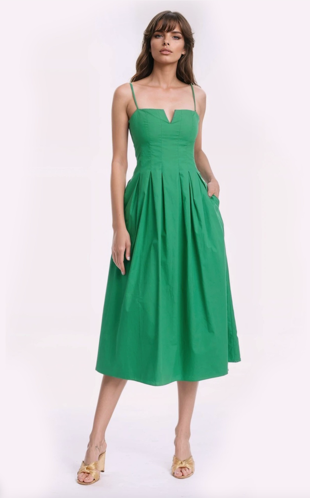 Hallie Pleated Cotton Day Dress