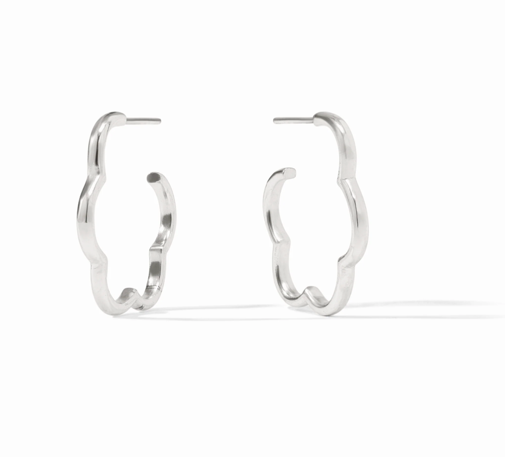 Gardenia Hoops in Silver