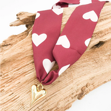 Load image into Gallery viewer, Gold Puff Heart on Scarf Necklace
