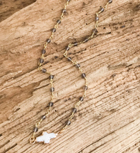 Load image into Gallery viewer, Pearl Bezel on Rosary Necklace
