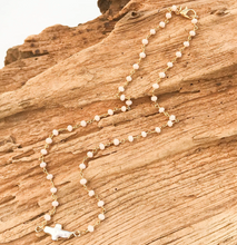 Load image into Gallery viewer, Pearl Bezel on Rosary Necklace
