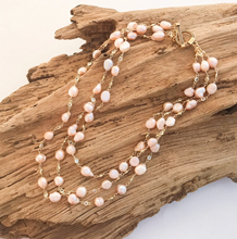 Load image into Gallery viewer, Pearl Rosary Triple Layer Statement Necklace
