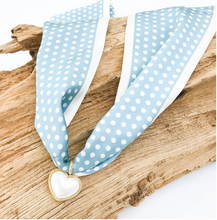 Load image into Gallery viewer, Puff Pearl Heart on Scarf Necklace
