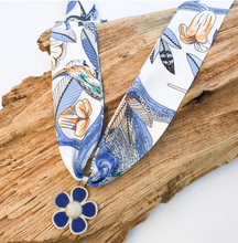 Load image into Gallery viewer, Ornate Flower on Scarf Necklace

