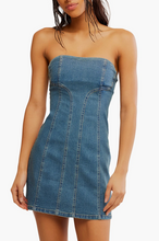 Load image into Gallery viewer, Alexa Mini Dress in Stone Wash Blue
