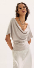 Load image into Gallery viewer, Waterfall Cowl-Neck Top in Chateau Grey
