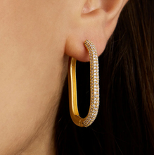 Load image into Gallery viewer, Juliette Pave Hinged Hoop
