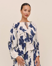 Load image into Gallery viewer, Pleated Tie Front Top in Indigo Iris
