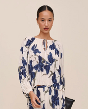 Load image into Gallery viewer, Pleated Tie Front Top in Indigo Iris
