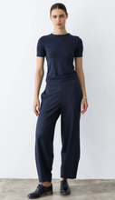 Load image into Gallery viewer, Ponte Knit Barrel Pant in Navy
