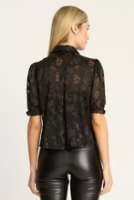 Load image into Gallery viewer, Lou Top in Black Silk Burnout
