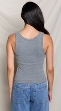 Load image into Gallery viewer, Blondie V Neck Tank in Dark Heather Grey
