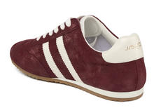 Load image into Gallery viewer, Peggy Sneaker in Bordo Metallic Suede
