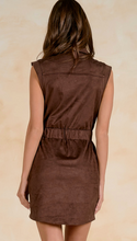 Load image into Gallery viewer, Suede Sleeveless Dress in Chocolate
