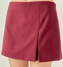 Load image into Gallery viewer, Slit Detail Skort in Burgundy

