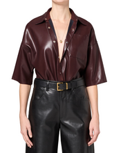 Load image into Gallery viewer, Frances Cropped Cape Button Down

