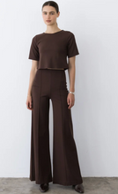 Load image into Gallery viewer, Ponte Knit Wide Leg Pant in Chocolate
