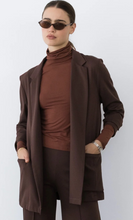 Load image into Gallery viewer, Ponte Knit Oversized Blazer in Chocolate
