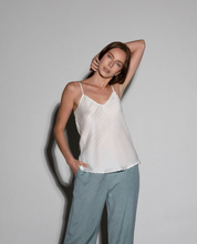 Load image into Gallery viewer, Seer Sucker V-Silk Cami
