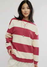 Load image into Gallery viewer, Classic Stripe Crew in Cherry
