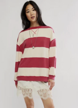 Load image into Gallery viewer, Classic Stripe Crew in Cherry
