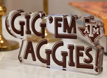 Load image into Gallery viewer, Gig 'Em Aggies Acrylic Shelfie
