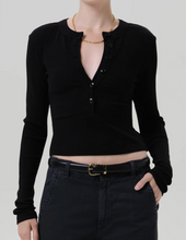 Load image into Gallery viewer, Varra Henley in Black
