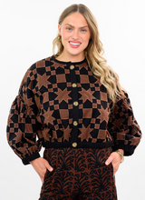 Load image into Gallery viewer, Quilt Star Jacket in Brown &amp; Black
