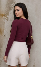 Load image into Gallery viewer, Sweater Knit Bodysuit in Maroon
