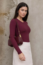 Load image into Gallery viewer, Sweater Knit Bodysuit in Maroon
