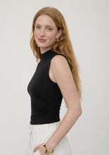 Load image into Gallery viewer, Mock Neck Sleeveless Bodysuit in Black
