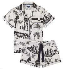 Load image into Gallery viewer, Marfa Toile Pajama Short Set in Black
