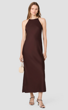 Load image into Gallery viewer, Ennis Satin Halter Dress in Cocoa
