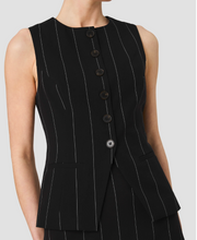 Load image into Gallery viewer, Wide Pinstripe Suiting Sleeveless Top
