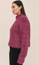 Load image into Gallery viewer, Turtle Neck Sweater in Fuchsia Cloud
